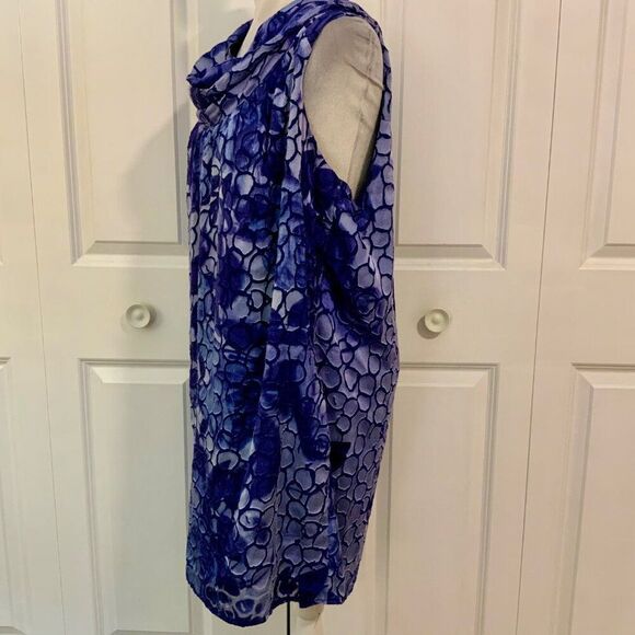 Lane Bryant Purple Blue Abstract Print Sleeveless Swing Dress Size 18 - Picture 3 of 9
